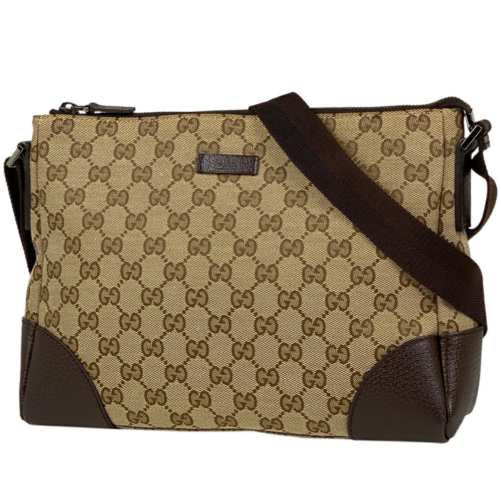 Gucci GG shoulder bag logo canvas brown